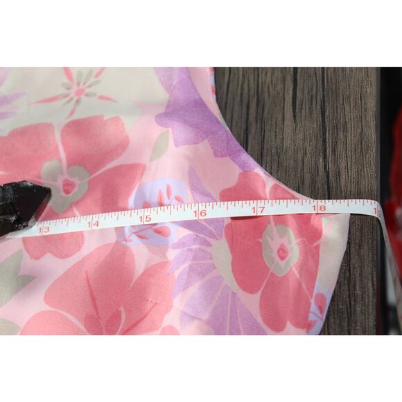 Vintage Old Navy Floral Sundress Babydoll Tea Length Pink 90s Y2K Barbiecore 10 - Picture 11 of 14